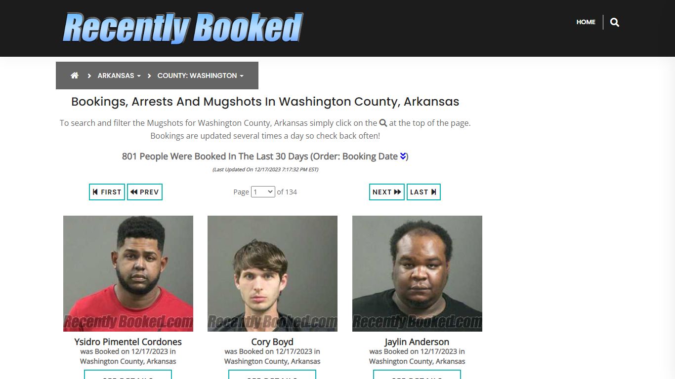 Bookings, Arrests and Mugshots in Washington County, Arkansas